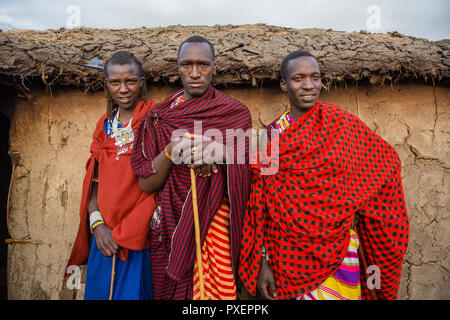 Au Ngorongoro Crater Maasai en Tanzanie Banque D'Images