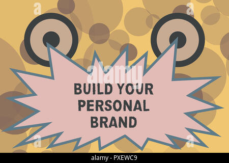Signe texte montrant construire votre marque personnelle. Photo conceptuelle La pratique de marketing montrant eux-mêmes. Banque D'Images