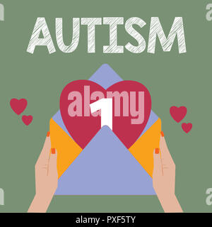 Main conceptuel écrit, indiquant l'autisme. Photo d'entreprise difficulté du texte dans l'interaction et la formation d'affaires avec d'autres montrant. Banque D'Images