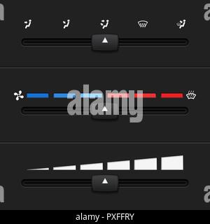 Les éléments de tableau de bord de voiture avec les curseurs de niveau Illustration de Vecteur