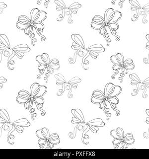 Petits nœuds. Motif transparent noir et blanc Illustration de Vecteur