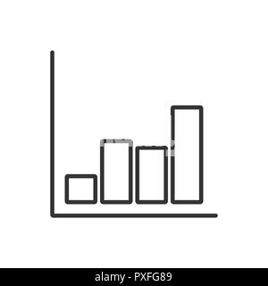 L'icône de la ligne graphique sur un fond blanc. Vector illustration Illustration de Vecteur