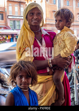 Jaipur, Inde, 20 septembre 2018 scènes quotidiennes de la population locale en regardant les touristes, à demander de l'argent ou en se faisant passer pour eux Banque D'Images