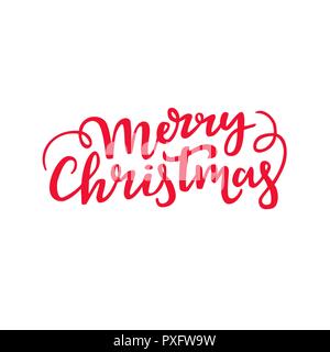 Joyeux Noël lettrage manuscrit. Cursives de décoration design. Maison de typographie Illustration de Vecteur