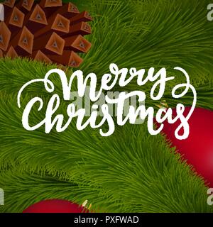 Carte de vœux de Noël avec design lettrage main de fête Illustration de Vecteur