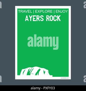 Ayers Rock, Australie monument monument brochure télévision style et typographie vector Illustration de Vecteur