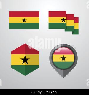 Drapeau Ghana vecteur conception Illustration de Vecteur