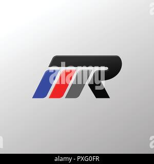 Lettre MR racing logo design template Illustration de Vecteur