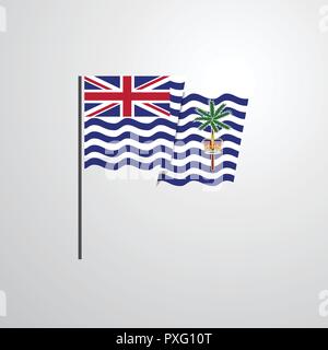 Territoire britannique de l'Océan Indien Waving Flag vector design Illustration de Vecteur