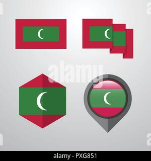 Drapeau Maldives vecteur conception Illustration de Vecteur