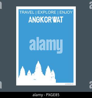 Angkorwat Krong Siem Reap, Cambodge monument monument brochure télévision style et typographie vector Illustration de Vecteur