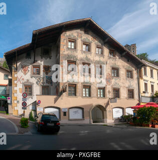 Maison décorée peint à Landeck, Tirol, Autriche Banque D'Images