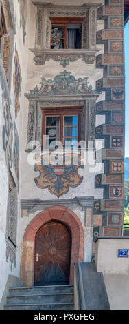 Maison décorée peint à Landeck, Tirol, Autriche Banque D'Images