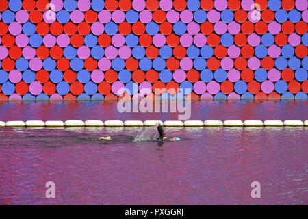 Piscine à côté de la Serpentine dans le mastaba de Londres, Hyde Park, Londres, Royaume-Uni Banque D'Images