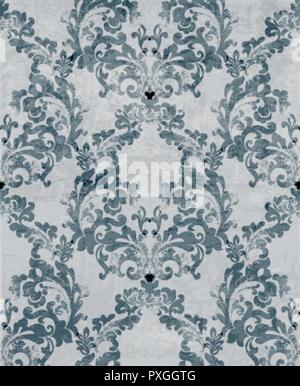 Carte de voeux fond baroque ornée vecteur. La texture de luxe royal décor floral. Couleur bleu Illustration de Vecteur