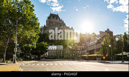 Belle vue sur le Château Frontenac en été, la ville de Québec, Canada Banque D'Images