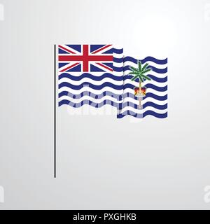 Territoire britannique de l'Océan Indien Waving Flag vector design Illustration de Vecteur