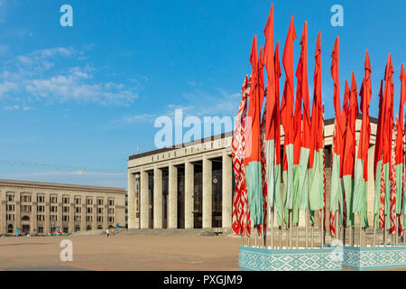 MINSK, BELARUS - 11 septembre 2018 : Palais de la République du Bélarus sur place d'octobre à Minsk. Banque D'Images