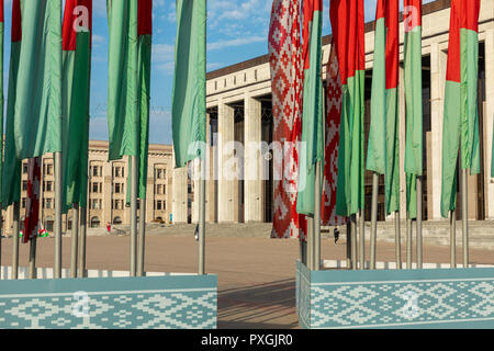 MINSK, BELARUS - 11 septembre 2018 : Palais de la République du Bélarus sur place d'octobre à Minsk. Banque D'Images