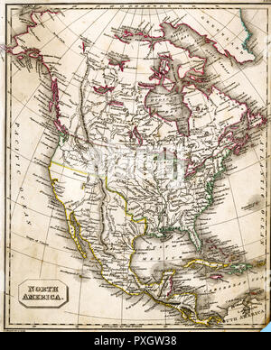 CARTE/AMÉRIQUE DU NORD 1827 Banque D'Images