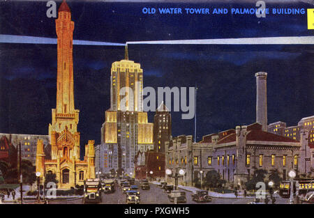 Chicago, Illinois, États-Unis, Old Water Tower & Palmolive Building Banque D'Images