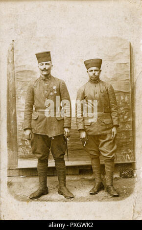 WW1 - Français soldats Zouave - récompensé par la Croix de Guerre Banque D'Images