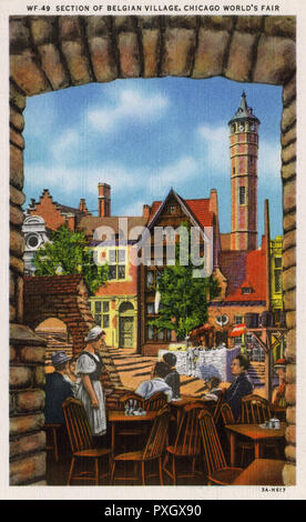 Chicago World's Fair - Section du village belge Banque D'Images