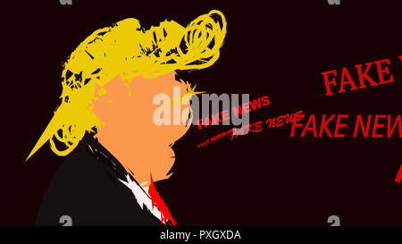 L'animation du président des États-Unis qui dit faux news Banque D'Images
