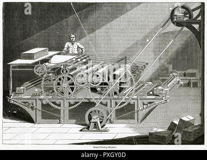 Machine d'impression d'Augustus Applegath et d'Edward Cowper 1833 Banque D'Images