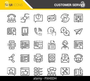 Icônes du Service à la clientèle Illustration de Vecteur