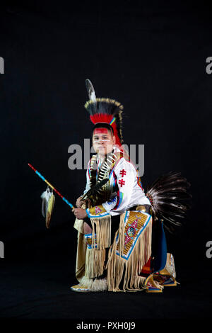 Native American Sioux lakotas en costume traditionnel Banque D'Images
