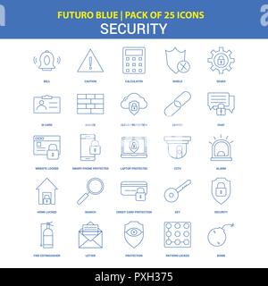 Les icônes de sécurité - Futuro 25 Blue Icon Pack Illustration de Vecteur