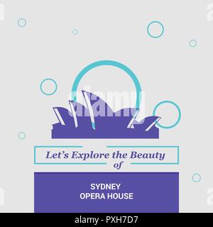 Nous allons explorer la beauté de l'Opéra de Sydney, Australie Monuments Nationaux Illustration de Vecteur