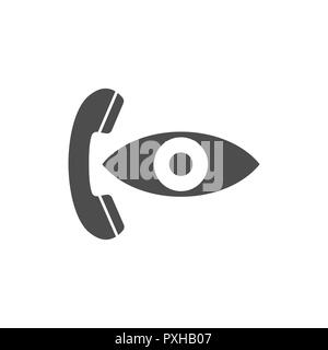 Voir l'icône numéro de téléphone. Modèle plat. Vector Illustration de Vecteur