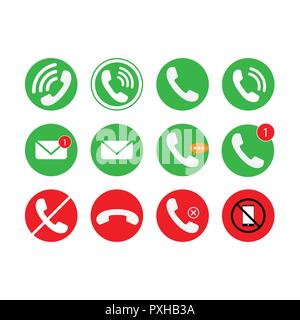 La communication d'appel, téléphone, e-mail icon set Illustration de Vecteur