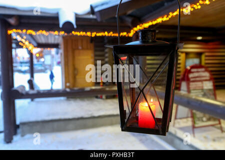 Une vue de la poste principale du Père Noël, dans le Village du Père Noël, à Rovaniemi, Finlande. Rovaniemi est la capitale de la Laponie finlandaise et est situé sur le cercle arctique, c'est aussi le lieu de résidence officielle du Père Noël Banque D'Images