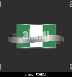 Design de bannières ruban drapeau Nigeria Illustration de Vecteur