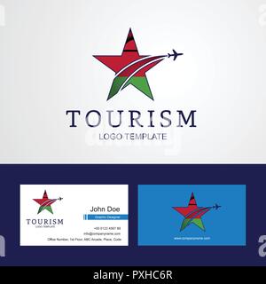 Drapeau Malawi voyage Star Creative Design Logo et carte de visite Illustration de Vecteur