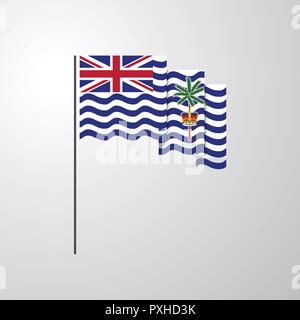 Territoire britannique de l'Océan Indien contexte créatif Waving Flag Illustration de Vecteur