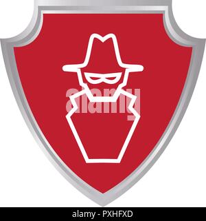 Protection avec cyber spy design illustration vecteur silhouette Illustration de Vecteur