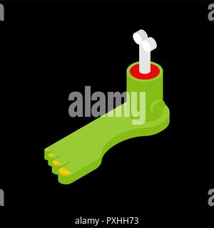 L'os de la jambe et pied de zombie. Vector illustration Illustration de Vecteur