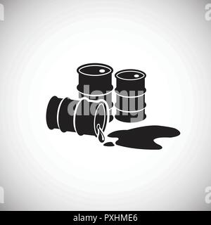 Barils de pétrole brut sur fond blanc de fuites Illustration de Vecteur