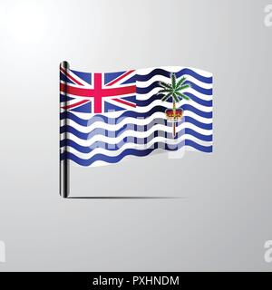 Territoire britannique de l'océan Indien en agitant le drapeau brillant vecteur conception Illustration de Vecteur