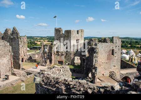 Château de Raglan dans Monmouthshire, Wales Banque D'Images