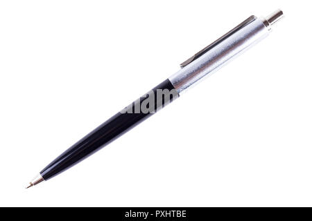 Élégant Stylo en métal isolé sur fond blanc. Banque D'Images