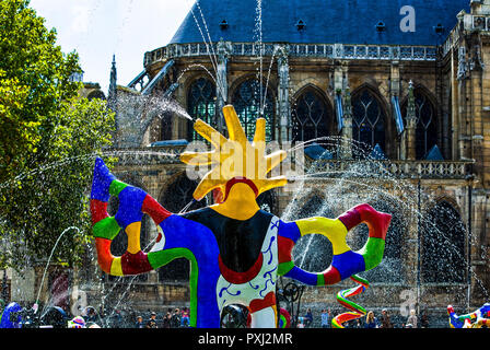 France Paris, les Halles, la fontaine faite par J.Tinguely et dédié à Stravinsky Banque D'Images