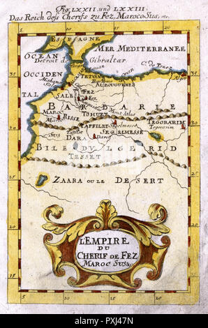 CARTE/AFRIQUE/MAROC 1719 Banque D'Images