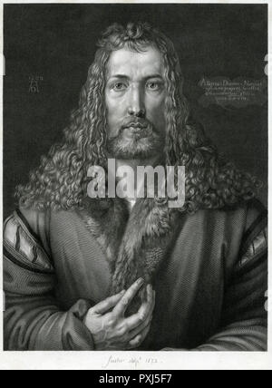 ALBRECHT Dürer (1471 - 1528) - auto-portrait, artiste et graveur allemand à l'âge de 28 ans. Date : 1822 Banque D'Images