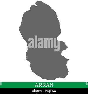 Carte de haute qualité d'Arran est une île en Royaume-Uni Illustration de Vecteur