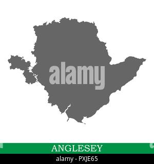 Carte de haute qualité d'Anglesey est une île en Royaume-Uni Illustration de Vecteur